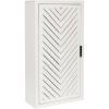 imageKate and Laurel Mezzeta Decorative Modern OneDoor Floating Bathroom Cabinet 15 x 7 x 28 White Decorative Over Toilet Storage Cabinet Made from Solid Mango Wood with Slatted Chevron DesignWhite