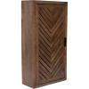 imageKate and Laurel Mezzeta Decorative Modern OneDoor Floating Bathroom Cabinet 15 x 7 x 28 White Decorative Over Toilet Storage Cabinet Made from Solid Mango Wood with Slatted Chevron DesignBrown