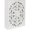 imageKate and Laurel Saanvi Traditional Carved Wood Floating Bathroom Wall Cabinet 22 x 7 x 28 White Dimensional Over the Toilet Storage Cabinet for Use as Bathroom Storage or Entryway Decor and Display