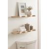 imageKate and Laurel Alezar Modern Scalloped Mango Wood Floating Shelves Set of 2 24 x 6 Walnut Brown Functional Wavy Bathroom and Kitchen Shelves for Storage and DisplayWhite