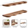 imageKate and Laurel Alezar Modern Scalloped Mango Wood Floating Shelves Set of 2 24 x 6 Walnut Brown Functional Wavy Bathroom and Kitchen Shelves for Storage and DisplayWalnut Brown