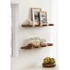 imageKate and Laurel Alezar Modern Scalloped Mango Wood Floating Shelves Set of 2 24 x 6 Walnut Brown Functional Wavy Bathroom and Kitchen Shelves for Storage and DisplayWalnut Brown