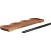 imageKate and Laurel Alezar Modern Scalloped Mango Wood Floating Shelves Set of 2 24 x 6 Walnut Brown Functional Wavy Bathroom and Kitchen Shelves for Storage and DisplayWalnut Brown