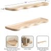 imageKate and Laurel Alezar Modern Scalloped Mango Wood Floating Shelves Set of 2 24 x 6 Walnut Brown Functional Wavy Bathroom and Kitchen Shelves for Storage and DisplayWhite