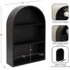 imageKate and Laurel Arcott Modern Wooden Arched Wall Shelf 18 x 26 Black Transitional Mango Wood Arch Wall Shelves for OverTheToilet Storage or Entryway Storage Shelf
