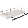 imageKate and Laurel Havina Modern Natural Floating Shelves with Rail Set of 2 24 x 8 Black and Gold Functional Nursery Book Shelves or Bathroom Shelf Decor for Over Toilet Storage and DisplayWhite