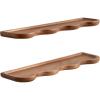 imageKate and Laurel Alezar Modern Scalloped Mango Wood Floating Shelves Set of 2 24 x 6 Walnut Brown Functional Wavy Bathroom and Kitchen Shelves for Storage and DisplayWalnut Brown