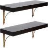 imageKate and Laurel Hatley Vintage Glam Ornate Shelves Set of 2 24 x 8 Black and Gold Functional Nursery Book Shelves or Bathroom Shelf Decor for Over Toilet Storage and Display