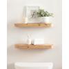 imageKate and Laurel Burlock Modern Burlwood Floating Shelves Set of 2 24 x 6 Burlwood Transitional Functional Kitchen or Bathroom Shelves for Above Toilet Storage and Display