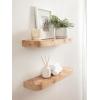imageKate and Laurel Burlock Modern Burlwood Floating Shelves Set of 2 24 x 6 Burlwood Transitional Functional Kitchen or Bathroom Shelves for Above Toilet Storage and Display