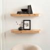 imageKate and Laurel Burlock Modern Burlwood Floating Shelves Set of 2 24 x 6 Burlwood Transitional Functional Kitchen or Bathroom Shelves for Above Toilet Storage and Display