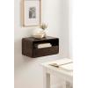 imageKate and Laurel Kato Modern Mango Wood Floating Side Table with Drawer 18 x 10 x 9 Dark Brown Contemporary Wooden Floating Nightstand for Bedroom Bedside Table or Living Room Wall StorageDark Brown