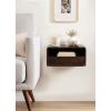 imageKate and Laurel Kato Modern Mango Wood Floating Side Table with Drawer 18 x 10 x 9 Dark Brown Contemporary Wooden Floating Nightstand for Bedroom Bedside Table or Living Room Wall StorageDark Brown