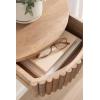 imageKate and Laurel Reid Ribbed Wooden Floating Side Table 20 x 11 x 6 Light Natural Modern Mango Wood Floating Nightstand with Drawer for Bedroom Storage or Living Room End Table Option