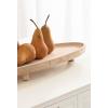 imageKate and Laurel Tomaz Modern Decorative Mango Wood Oval Footed Tray 23 x 7 Light Natural Transitional FoodSafe Wooden Coffee Table Tray with Elevated Design and Unique Oval ShapeNatural