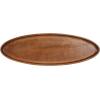 imageKate and Laurel Tomaz Modern Decorative Mango Wood Oval Footed Tray 23 x 7 Light Natural Transitional FoodSafe Wooden Coffee Table Tray with Elevated Design and Unique Oval ShapeBlackWalnut Brown