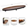 imageKate and Laurel Tomaz Modern Decorative Mango Wood Oval Footed Tray 23 x 7 Light Natural Transitional FoodSafe Wooden Coffee Table Tray with Elevated Design and Unique Oval ShapeBlackWalnut Brown