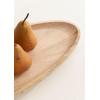imageKate and Laurel Tomaz Modern Decorative Mango Wood Oval Footed Tray 23 x 7 Light Natural Transitional FoodSafe Wooden Coffee Table Tray with Elevated Design and Unique Oval ShapeNatural