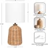 imageKate and Laurel Wylla Modern Rattan Bedside Table Lamp 8 x 8 x 18 Natural Rattan Decorative Woven Tabletop Desk Lamp with Linen Shade for Living Room DecorNatural
