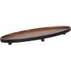 imageKate and Laurel Tomaz Modern Decorative Mango Wood Oval Footed Tray 23 x 7 Light Natural Transitional FoodSafe Wooden Coffee Table Tray with Elevated Design and Unique Oval ShapeBlackWalnut Brown