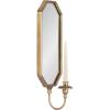 imageKate and Laurel Wardelle Vintage Mirrored Wall Sconce 7 x 5 x 18 Silver Antique Scalloped Candlestick Holder with Mirror for Bathroom or Bedroom Wall DecorGold