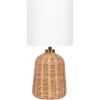 imageKate and Laurel Wylla Modern Rattan Bedside Table Lamp 8 x 8 x 18 Natural Rattan Decorative Woven Tabletop Desk Lamp with Linen Shade for Living Room DecorNatural