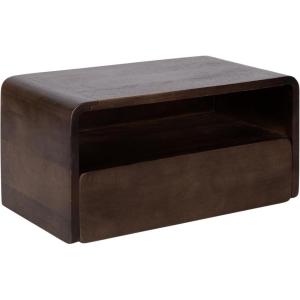 imageKate and Laurel Kato Modern Mango Wood Floating Side Table with Drawer 18 x 10 x 9 Dark Brown Contemporary Wooden Floating Nightstand for Bedroom Bedside Table or Living Room Wall StorageDark Brown