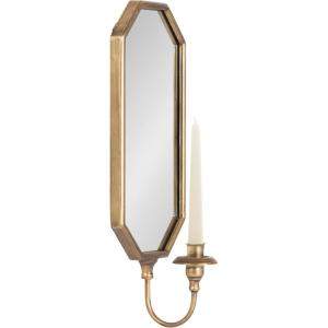 imageKate and Laurel Wardelle Vintage Mirrored Wall Sconce 7 x 5 x 18 Silver Antique Scalloped Candlestick Holder with Mirror for Bathroom or Bedroom Wall DecorGold