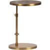 imageKate and Laurel Engles Traditional AdjustableHeight Oval CTable 15 x 10 x 28 Antique Brass Vintage Round Indoor Metal CShaped End Table with Embossed Pattern for Use as Overbed Table