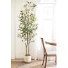 imageKate and Laurel Eudora Modern Faux Eucalyptus Tree 6 FT Potted Artificial Tree Indoor with Realistic Foliage and Additional Decorative Moss Fake Plant for Living Room Decor7ft 10in