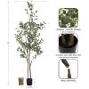 imageKate and Laurel Eudora Modern Faux Eucalyptus Tree 6 FT Potted Artificial Tree Indoor with Realistic Foliage and Additional Decorative Moss Fake Plant for Living Room Decor7ft 10in