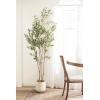 imageKate and Laurel Oliveira Modern Faux Olive Tree 7 FT Potted Artificial Olive Plant Tree Indoor with Realistic Foliage and Additional Decorative Moss Fake Plant for Living Room Decor6ft 11in