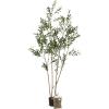 imageKate and Laurel Oliveira Modern Faux Olive Tree 7 FT Potted Artificial Olive Plant Tree Indoor with Realistic Foliage and Additional Decorative Moss Fake Plant for Living Room Decor6ft 11in