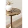 imageKate and Laurel Whelan Modern Metal Round Side Table 14 x 14 x 24 Antique Brass and Walnut Brown Transitional Sculptural Indoor Plant Stand for Living Room End Table or Bedroom NightstandWalnut BrownGold