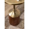 imageKate and Laurel Whelan Modern Metal Round Side Table 14 x 14 x 24 Antique Brass and Walnut Brown Transitional Sculptural Indoor Plant Stand for Living Room End Table or Bedroom NightstandWalnut BrownGold