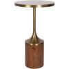 imageKate and Laurel Whelan Modern Metal Round Side Table 14 x 14 x 24 Antique Brass and Walnut Brown Transitional Sculptural Indoor Plant Stand for Living Room End Table or Bedroom NightstandWalnut BrownGold