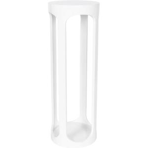 imageKate and Laurel Dahl Modern Wooden Round Drink Table 8 x 8 x 23 Navy Blue Transitional Circle Accent Pedestal Table for Living Room Plant Stand Indoors or Mini Bedroom NightstandWhite