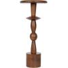 imageKate and Laurel Avenal Modern Round Mango Wood Drink Table 9 x 9 x 22 Walnut Brown MidCentury Mini Pedestal Table with TotemInspired Design for Indoor Plant Stand or Small Bedroom Nightstand