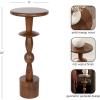 imageKate and Laurel Avenal Modern Round Mango Wood Drink Table 9 x 9 x 22 Walnut Brown MidCentury Mini Pedestal Table with TotemInspired Design for Indoor Plant Stand or Small Bedroom Nightstand