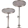 imageKate and Laurel Engles Traditional AdjustableHeight Pedestal Drink Table 10 x 10 x 30 Polished Nickel Vintage Round Living Room Pedestal Table for Indoor Plant Stand with Protective Tabletop LipSilver