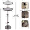 imageKate and Laurel Engles Traditional AdjustableHeight Pedestal Drink Table 10 x 10 x 30 Polished Nickel Vintage Round Living Room Pedestal Table for Indoor Plant Stand with Protective Tabletop LipPewter