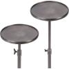 imageKate and Laurel Engles Traditional AdjustableHeight Pedestal Drink Table 10 x 10 x 30 Polished Nickel Vintage Round Living Room Pedestal Table for Indoor Plant Stand with Protective Tabletop LipPewter