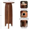 imageKate and Laurel Kanna Modern Pieced Mango Wood Round Drink Table 11 x 11 x 24 Walnut Brown MidCentury Scalloped Wooden Mini Side Table for Use as Indoor Plant Stand or Living Room Decor Accent