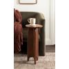 imageKate and Laurel Kanna Modern Pieced Mango Wood Round Drink Table 11 x 11 x 24 Walnut Brown MidCentury Scalloped Wooden Mini Side Table for Use as Indoor Plant Stand or Living Room Decor Accent