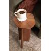 imageKate and Laurel Kanna Modern Pieced Mango Wood Round Drink Table 11 x 11 x 24 Walnut Brown MidCentury Scalloped Wooden Mini Side Table for Use as Indoor Plant Stand or Living Room Decor Accent