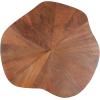 imageKate and Laurel Kanna Modern Wavy Pieced Mango Wood Round Side Table 16 x 16 x 21 Walnut Brown MidCentury Scalloped Wooden End Table for Bedroom Nightstand or Living Room Plant Stand Indoors