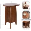 imageKate and Laurel Kanna Modern Wavy Pieced Mango Wood Round Side Table 16 x 16 x 21 Walnut Brown MidCentury Scalloped Wooden End Table for Bedroom Nightstand or Living Room Plant Stand Indoors