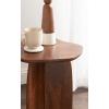 imageKate and Laurel Kanna Modern Wavy Pieced Mango Wood Round Side Table 16 x 16 x 21 Walnut Brown MidCentury Scalloped Wooden End Table for Bedroom Nightstand or Living Room Plant Stand Indoors