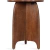 imageKate and Laurel Kanna Modern Wavy Pieced Mango Wood Round Side Table 16 x 16 x 21 Walnut Brown MidCentury Scalloped Wooden End Table for Bedroom Nightstand or Living Room Plant Stand Indoors