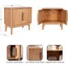 imageKate and Laurel McCutcheon Modern Mango Wood Side Table with Storage Cabinet 22 x 14 x 22 Walnut Brown Transitional Wooden End Table for Use as Bedroom Nightstand or Entryway Decor AccentNatural